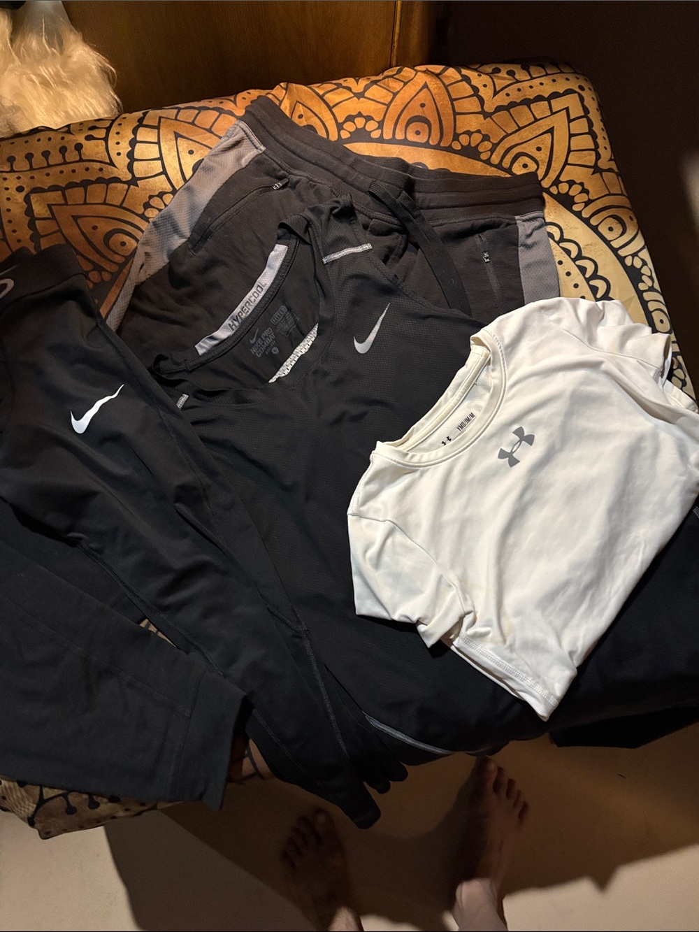 Nike Black and Gray Pro Combat Compression Top